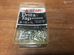 100 Count Box of 8-18 X 3/4'' Phillips Head Drill/ Tap Screws Sheet Metal Screws - Picture 1 of 3