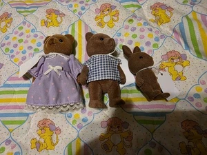 Lot Of 3 Vintage Sylvian Families Epoch 1985 Bears And Bunny 80s - Picture 1 of 6