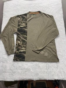 Fishouflage Shirt Mens XL Green Camo Long Sleeve Fishing Outdoors Crappie Logo - Foto 1 di 12