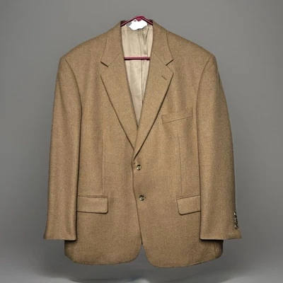 Claiborne Camel Hair Blazer Men 44R Tan 2 Button Lined Sport Coat Jacket VTG - Image 1 of 4