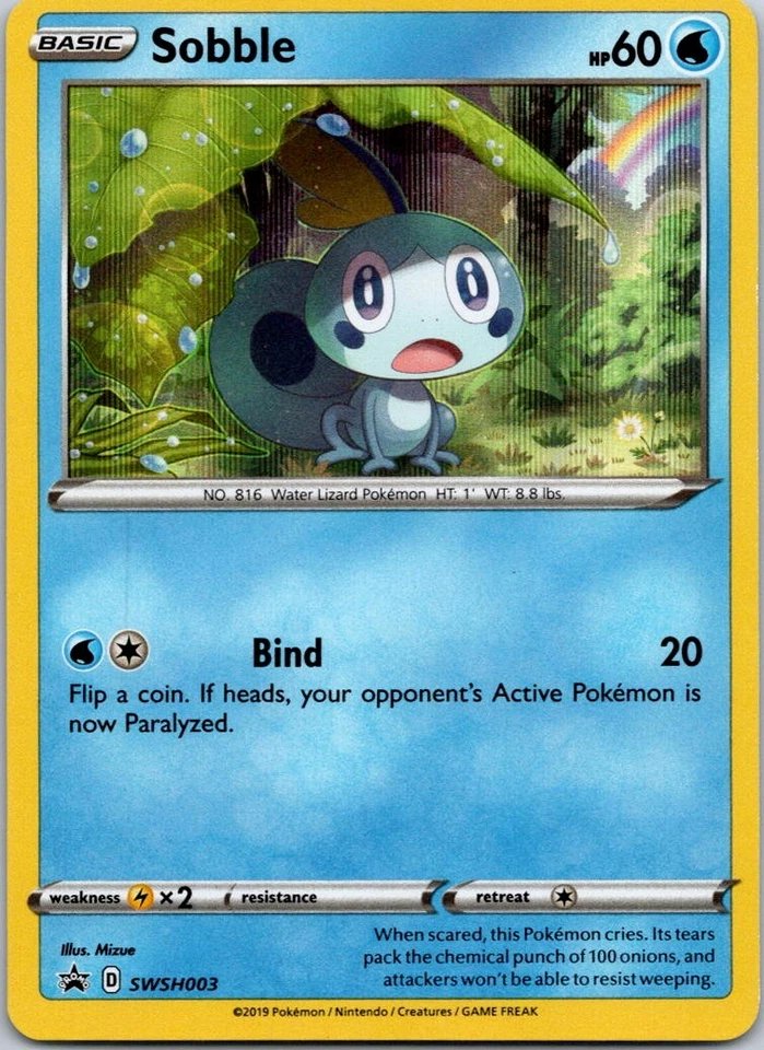 Black Star Promo Sobble SWSH003 Promo SWSH: Sword & Shield Promo Cards - Image 1 of 2