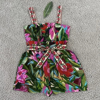 Mameluco Farm Rio Multicolor Jardín De Reve Talla S Lino Tropical Nuevo con Etiquetas $190 Foto 1 de 4