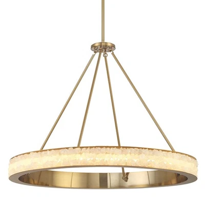 Candelabro Minka Lavery 3888-L divinamente 37"W anel de cristal LED - latão Celeste - Imagem 1 de 4