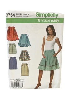 Simplicity 3754 Skirt Sewing Pattern Size 4-12 Made Easy - Picture 1 of 2