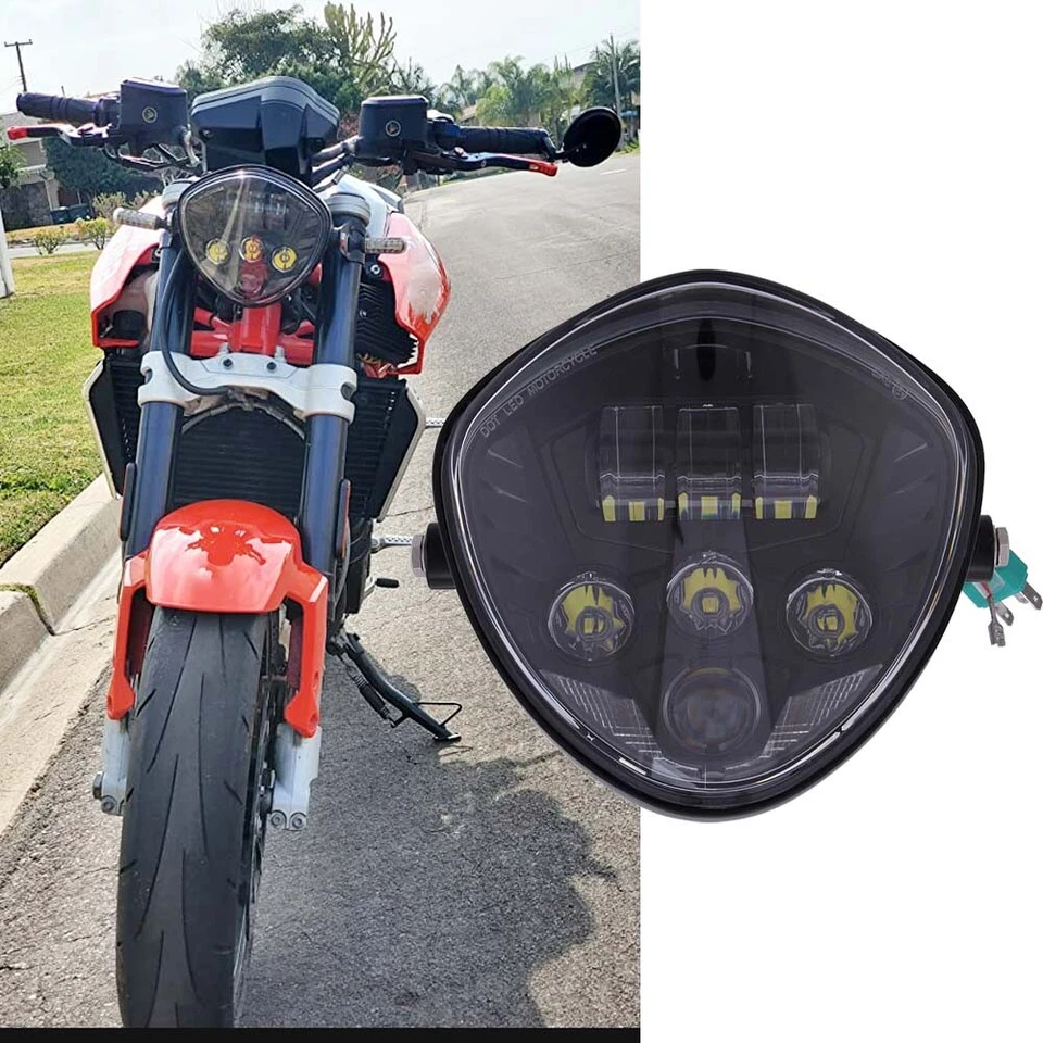 Faro LED delantero para moto Aprilia RSV4 Tuono RS 660 negro 7" con montaje Foto 1 de 4