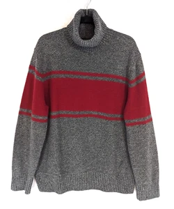 Banana Republic Herren XL grau/rot gestreift Rollkragen Merinowollmischung Pullover - Bild 1 von 16