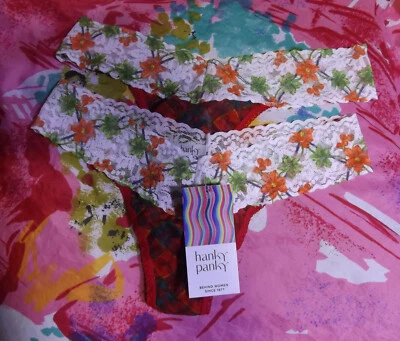 2 HANKY PANKY 4811SCU CPMI LACE ORIGINAL RISE THONG PANTIES OS 4-14 - Image 1 of 2