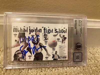 1991 Nike Michael Jordan Spike Lee Mars Flight School Autograph Card BGS 10 - Image 1 of 4