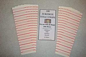 Jukebox Blank Title Strips, 45rpm, 100 Strips. The last one - Picture 1 of 4
