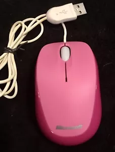 Microsoft Compact Optical Mouse 500 v2.0 Model 1344 Pink 1 3/4"x 3 1/8" Base - Picture 1 of 5