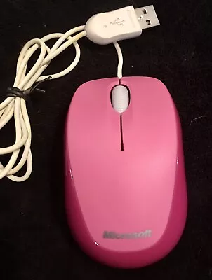  Microsoft Compact Optical Mouse 500 v2.0 Model 1344 Pink 1 3/4"x 3 1/8" Base  - Image 1 of 4