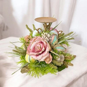 Easter Pastel Floral Single Wick Candle Holder - Picture 1 of 1