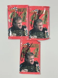 Rusty Wallace Firmado 94 Paquete de Acción Tarjetas de Carreras x3 Certificado de Autenticidad Miller 1994 - Imagen 1 de 5