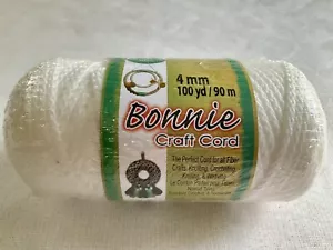 Bonnie Macrame Craft Cord White Polyolefin 4mm x 100yd Crochet Weaving Rug Make - Picture 1 of 5