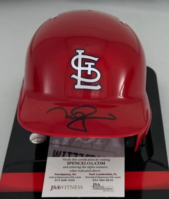 Cardinals MARK McGWIRE Signed Rawlings Baseball Mini Helmet AUTO - JSA - Image 1 of 2