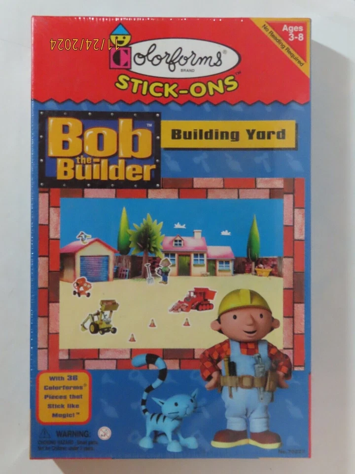Colorforms Stick-ons Bob The Builder Building Yard 2001 New. 1g