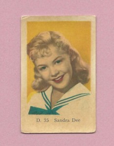 1961 Dutch Gum Card D #35 Sandra Dee
