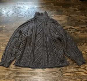 Fear of God Essentials Cable Knit Turtleneck Black Iron No Tags New Never Worn - Picture 1 of 3
