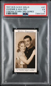 1931 Wills Tobacco Card #47 Walter Pidgeon in VIENNESE NIGHTS Movie PSA 5 - Picture 1 of 2