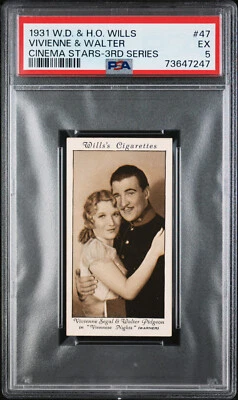 1931 Wills Tobacco Card #47 Walter Pidgeon in VIENNESE NIGHTS Movie PSA 5 - Image 1 of 2