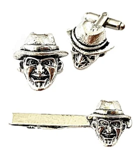 Freddy Krueger Classic Horror Metal Enamel Cuff Links and Tie Clip Set - Picture 1 of 1