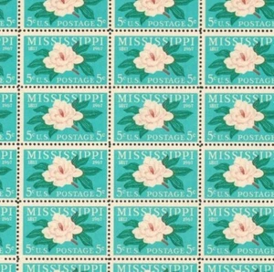 United States 5¢ Mississippi Statehood Magnolia Postage Stamp #1337 Pack of 100 - Picture 1 of 1