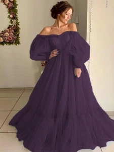 Formal Prom Wedding Dance Ballgown Lace Up Back with Train Princess Dress - Picture 1 of 8