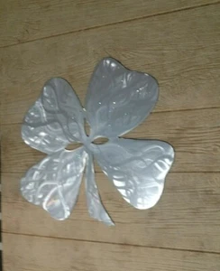 Clover Metal Art polished silver table decorations country kitchen cabin art  - Picture 1 of 5