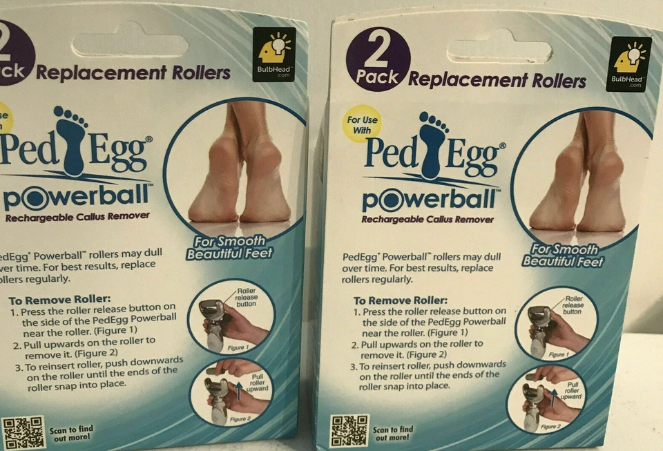 PedEgg power ball replacement rollers 2 packs. Lot Of 2 (total of  4 rollers ) - Image 1 of 1