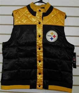 Chaqueta Pittsburgh Steelers para mujer 2XL XXL DEADSTOCK NUEVA con etiqueta CHALECO acolchado satinado - Imagen 1 de 2