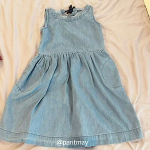 Gap Kids Girls Chambray Denim Bow Back Sleeveless Dress Size MED (EXCELLENT) - Picture 1 of 2