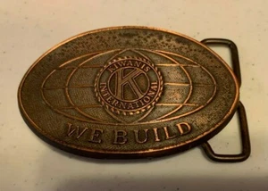 Kiwanis Belt Buckle "We Build" Made in USA ~Copper - Picture 1 of 3