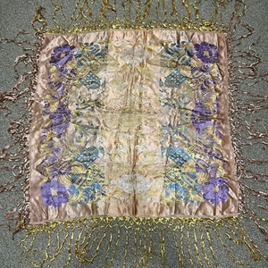 Antique WWII Taj Mahal Silk Beautiful Shawl - Picture 1 of 24