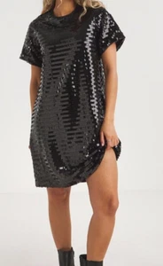 Sequin Shift Dress 30 Lined Short Sleeves Cruise Wedding Stunning Plus Size - Picture 1 of 11