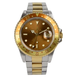 Rolex Oyster Perpetual GMT-Master II 'Root Beer' bi-metallo oro giallo 18kt 16713 - Foto 1 di 8