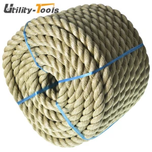 PP Twisted 3 Strand Lightweight Synthetic Rope Artificial Manila Rope 100 FT - Picture 1 of 10