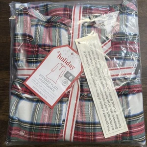 POTTERY BARN KIDS HOLIDAY STEWART PLAID FLANNEL NIGHTGOWN KIDS SIZE 8 - Picture 1 of 6