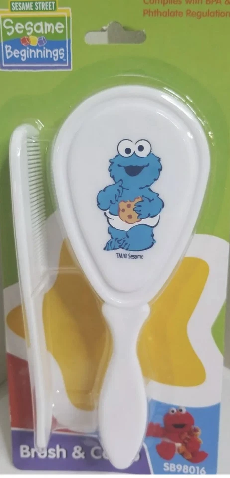 Juego de pinceles y peines para principiantes Sesame Street "COOKIE MONSTER" (azul) NUEVO Foto 1 de 1