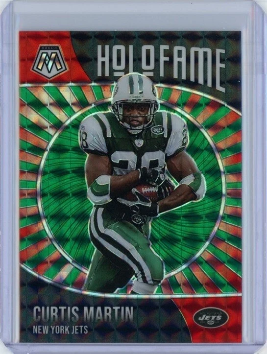 CURTIS MARTIN 2021 Panini Mosaic HoloFame Green Prizm #19 Jets HOF - Image 1 of 1