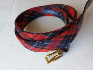 Pendleton Cinturón de Lana a Cuadros Tartán Rojo con Acentos de Cuero Hebilla de Latón Talla 40 - Imagen 1 de 7