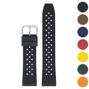 DASSARI Textured FKM Rubber Watch Band - 18mm 20mm 22mm 24mm Quick Release Strap - Picture 1 of 24