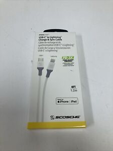 SCOSCHE USB-C to Lightning Charge & Sync Cable 4ft. (PD*3X) Ci44WG-SP*STRIKELINE