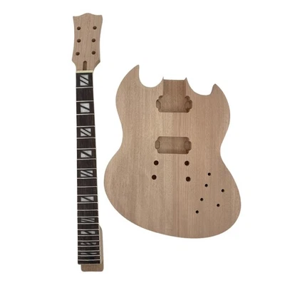 Electric Guitar Kit Guitar Neck 22 Fret Rosewood Fretboard Guitar Body DIY - Bild 1 von 4