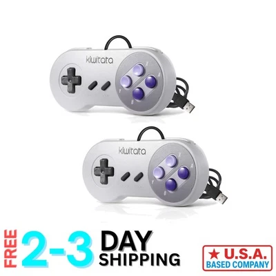 2X SNES USB Controllers for Retro Gaming on PC, Mac & Raspberry Pi - 10 Buttons - Image 1 of 4