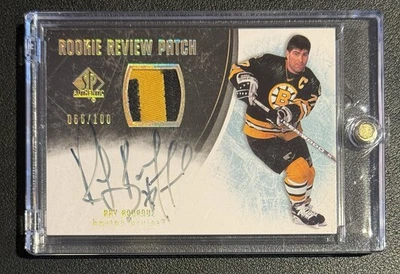 2007-08 SP Authentic Rookie Review Patch Auto Ray Bourque /100 #RR-RB Boston - Image 1 of 2