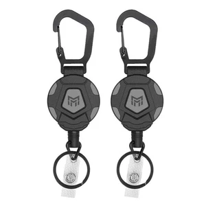 2x Llavero Retráctil de Alta Resistencia Tirar Llavero Clip Retroceso Soporte Cable de Acero - Imagen 1 de 10