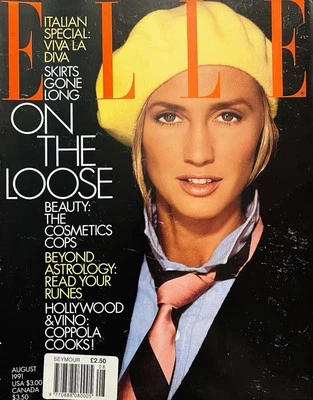 RARE US ELLE magazine August 1991 KIM NYE Rachel Williams HELENA CHRISTENSEN VGC - Image 1 of 4