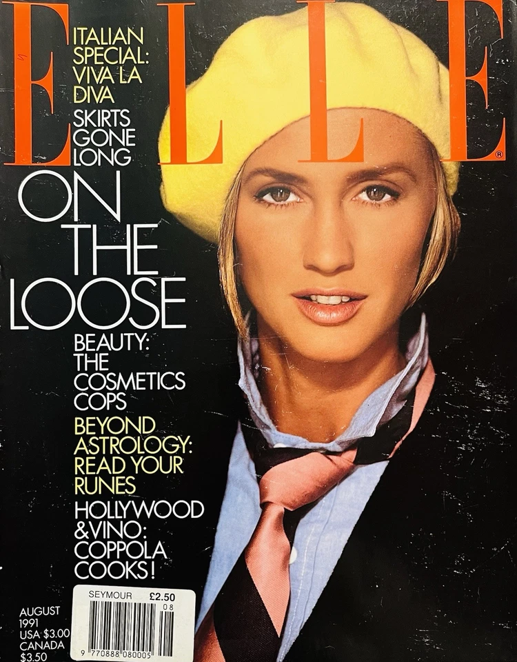 RARE US ELLE magazine August 1991 KIM NYE Rachel Williams HELENA CHRISTENSEN VGC - Image 1 of 4