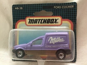 MATCHBOX MB 38 FORD COURIER MILKA - WITH RARE TAN BASE ! - ON CARD - Picture 1 of 3