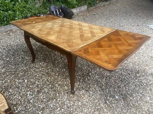 Antique Louis XV French Provincial Style Parquetry Refectory Dining Table M4936 - Picture 1 of 19
